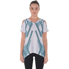 Abstract Pattern Geometric Backgrounds Cut Out Side Drop Tee by Eskimos