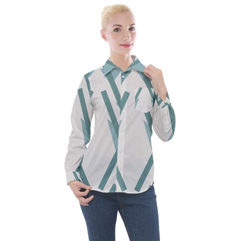 Abstract Pattern Geometric Backgrounds Women s Long Sleeve Pocket Shirt by Eskimos