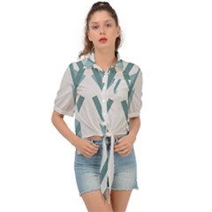 Abstract Pattern Geometric Backgrounds Tie Front Shirt  by Eskimos