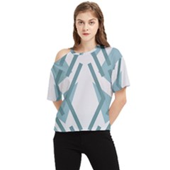 Abstract Pattern Geometric Backgrounds One Shoulder Cut Out Tee by Eskimos