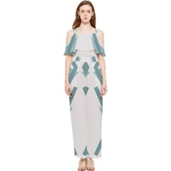 Abstract Pattern Geometric Backgrounds Draped Sleeveless Chiffon Jumpsuit by Eskimos