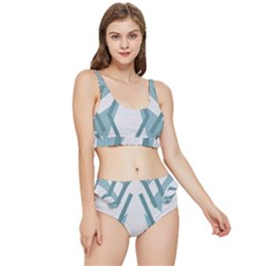 Abstract Pattern Geometric Backgrounds Frilly Bikini Set by Eskimos