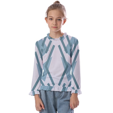 Abstract Pattern Geometric Backgrounds Kids  Frill Detail Tee by Eskimos