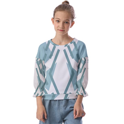 Abstract Pattern Geometric Backgrounds Kids  Cuff Sleeve Top by Eskimos