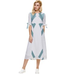 Abstract Pattern Geometric Backgrounds Bow Sleeve Chiffon Midi Dress by Eskimos