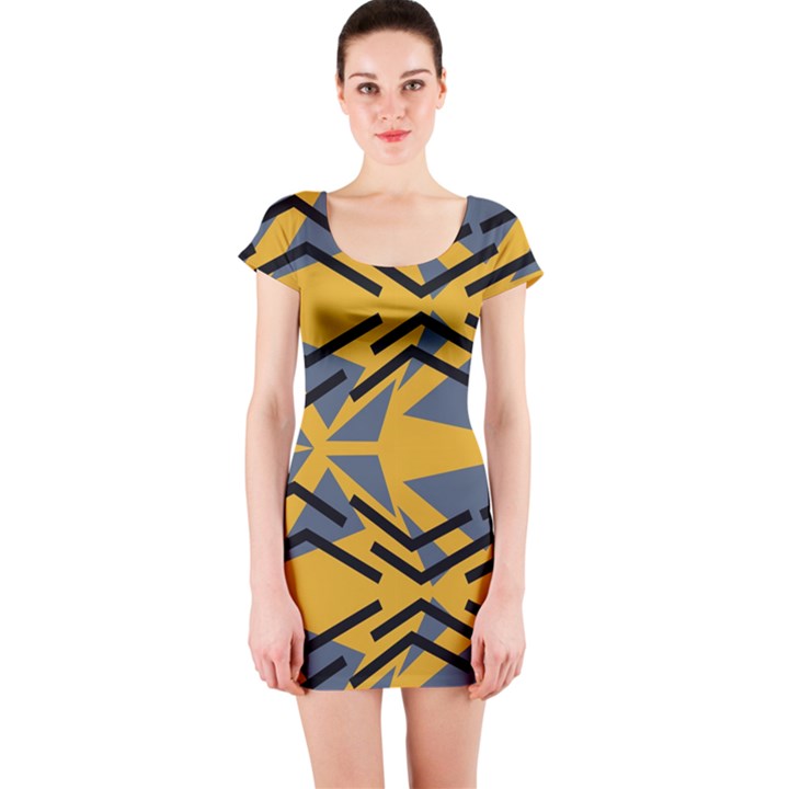 Abstract pattern geometric backgrounds Short Sleeve Bodycon Dress