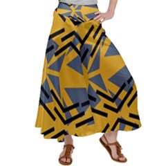 Abstract Pattern Geometric Backgrounds Satin Palazzo Pants by Eskimos