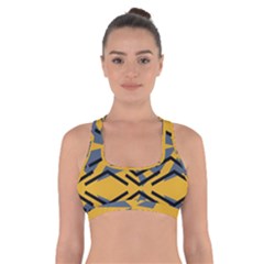 Abstract Pattern Geometric Backgrounds Cross Back Sports Bra by Eskimos