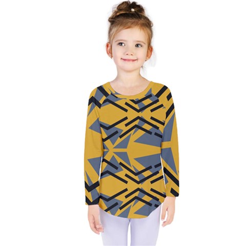 Abstract Pattern Geometric Backgrounds Kids  Long Sleeve Tee by Eskimos