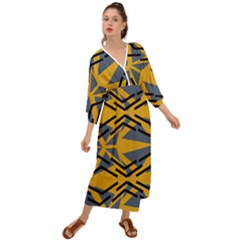 Abstract Pattern Geometric Backgrounds Grecian Style  Maxi Dress by Eskimos