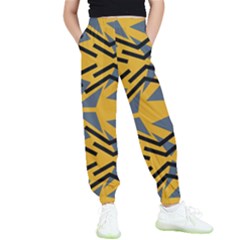 Abstract Pattern Geometric Backgrounds Kids  Elastic Waist Pants by Eskimos