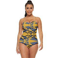 Abstract Pattern Geometric Backgrounds Retro Full Coverage Swimsuit by Eskimos