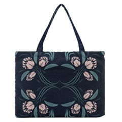 Folk Flowers Floral Art Print Flowers Abstract Art  Zipper Medium Tote Bag by Eskimos