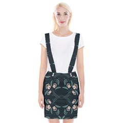 Folk Flowers Floral Art Print Flowers Abstract Art  Braces Suspender Skirt by Eskimos