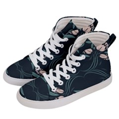 Folk Flowers Floral Art Print Flowers Abstract Art  Women s Hi-top Skate Sneakers by Eskimos