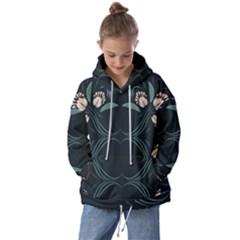 Folk Flowers Floral Art Print Flowers Abstract Art  Kids  Oversized Hoodie