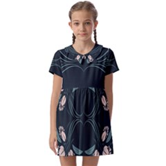 Folk Flowers Floral Art Print Flowers Abstract Art  Kids  Asymmetric Collar Dress