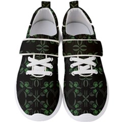 Folk Flowers Floral Art Print Flowers Abstract Art  Men s Velcro Strap Shoes by Eskimos