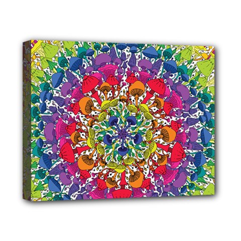 Rainbow Mushroom Mandala Canvas 10  X 8  (stretched)