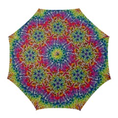 Rainbow Mushroom Mandala Golf Umbrellas by steampunkbabygirl