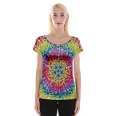 Rainbow Mushroom Mandala Cap Sleeve Top by steampunkbabygirl