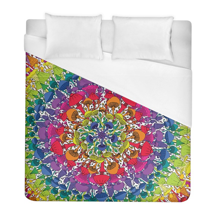 Rainbow Mushroom Mandala Duvet Cover (Full/ Double Size)