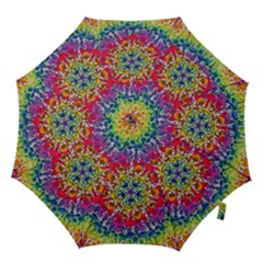 Rainbow Mushroom Mandala Hook Handle Umbrellas (large) by steampunkbabygirl