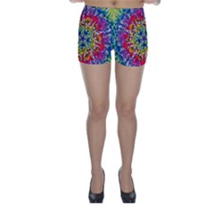 Rainbow Mushroom Mandala Skinny Shorts