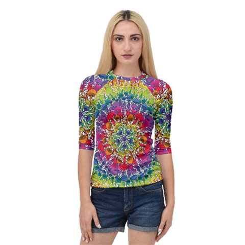 Rainbow Mushroom Mandala Quarter Sleeve Raglan Tee by steampunkbabygirl