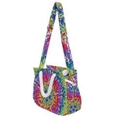 Rainbow Mushroom Mandala Rope Handles Shoulder Strap Bag by steampunkbabygirl