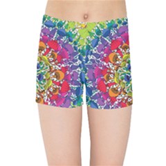 Rainbow Mushroom Mandala Kids  Sports Shorts