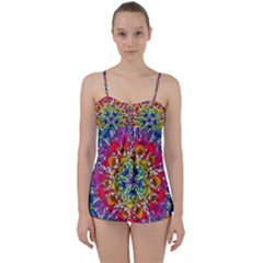 Rainbow Mushroom Mandala Babydoll Tankini Set by steampunkbabygirl