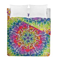 Rainbow Mushroom Mandala Duvet Cover Double Side (full/ Double Size) by steampunkbabygirl