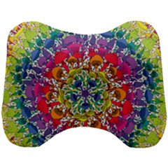 Rainbow Mushroom Mandala Head Support Cushion by steampunkbabygirl