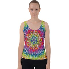 Rainbow Mushroom Mandala Velvet Tank Top by steampunkbabygirl