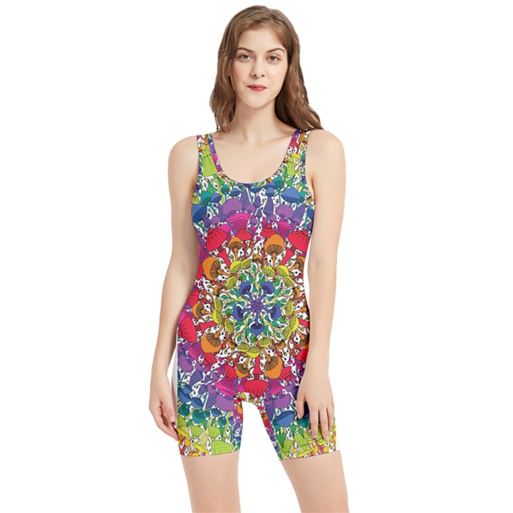 Rainbow Mushroom Mandala Women s Wrestling Singlet