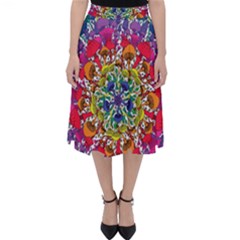 Rainbow Mushroom Mandala Classic Midi Skirt