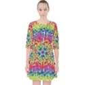 Rainbow Mushroom Mandala Quarter Sleeve Pocket Dress View1