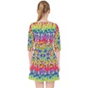 Rainbow Mushroom Mandala Quarter Sleeve Pocket Dress View2