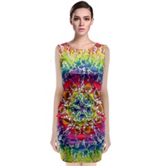 Rainbow Mushroom Mandala Sleeveless Velvet Midi Dress by steampunkbabygirl