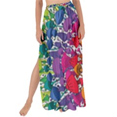 Rainbow Mushroom Mandala Maxi Chiffon Tie-up Sarong