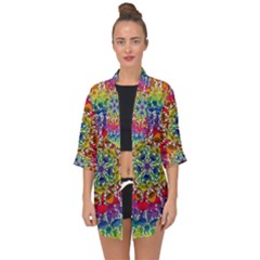 Rainbow Mushroom Mandala Open Front Chiffon Kimono by steampunkbabygirl