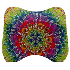 Rainbow Mushroom Mandala Velour Head Support Cushion by steampunkbabygirl