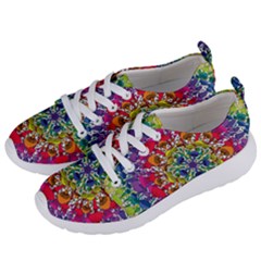 Rainbow Mushroom Mandala Women s Lightweight Sports Shoes by steampunkbabygirl