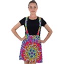 Rainbow Mushroom Mandala Velvet Suspender Skater Skirt View1