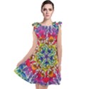 Rainbow Mushroom Mandala Tie Up Tunic Dress View1