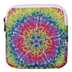 Rainbow Mushroom Mandala Mini Square Pouch by steampunkbabygirl