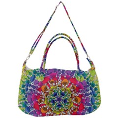 Rainbow Mushroom Mandala Removal Strap Handbag by steampunkbabygirl