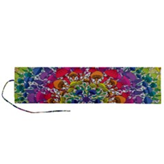 Rainbow Mushroom Mandala Roll Up Canvas Pencil Holder (l)