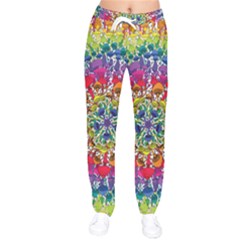 Rainbow Mushroom Mandala Women Velvet Drawstring Pants